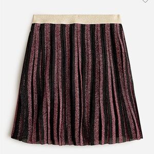 Girls' pleated midi metallic pull-on skirt